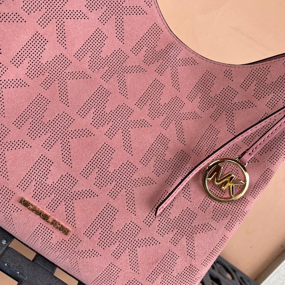 Michael Kors Joan Large Slouchy Hobo Shoulder Bag Sunset Rose Pink - Picture 10 of 10